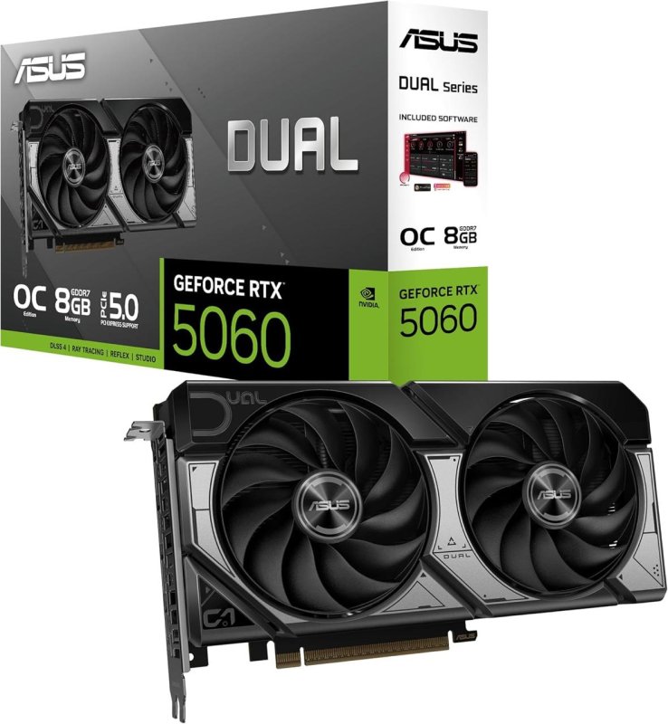 Placa de Vídeo ASUS GeForce RTX 5060 8GB OC Dual Fan