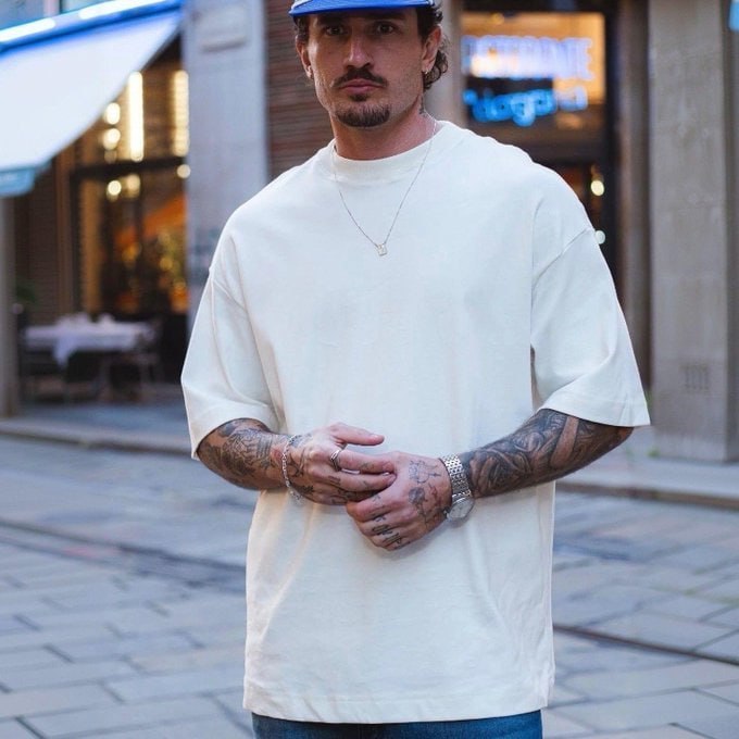Camiseta Oversized Masculina Lisa Malhão 100% Algodão