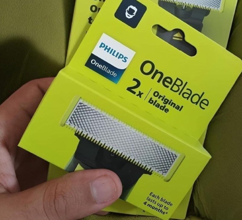 Philips OneBlade QP220/51 Lâminas de Reposição Masculinas em Aço Inoxidável – Pacote com 2 Unidades