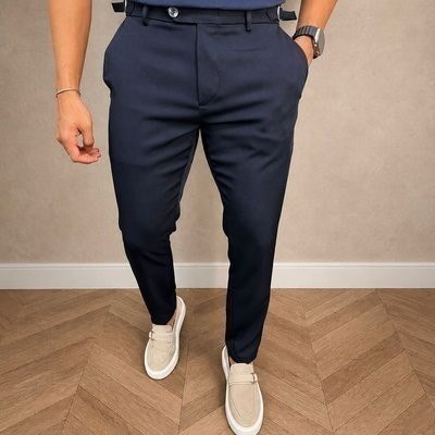 Calça Social Alfaiataria Masculina Malha Elastano Stretch