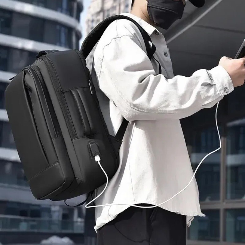 Mochila jiesipote À Prova D'água Reforçada Expansível Cor Preto