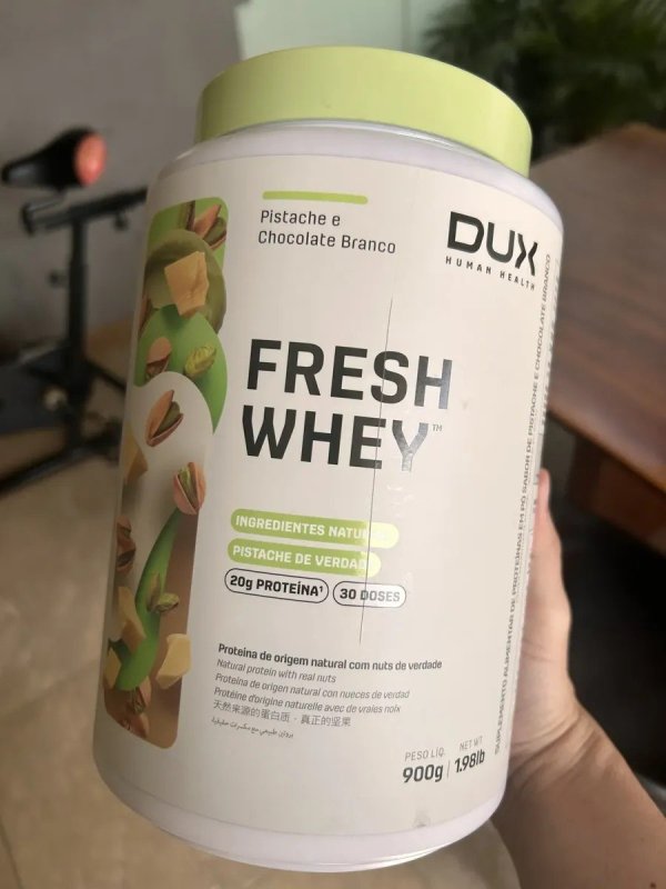 Whey Protein Fresh Whey Dux 900g Pistache Chocolate Branco