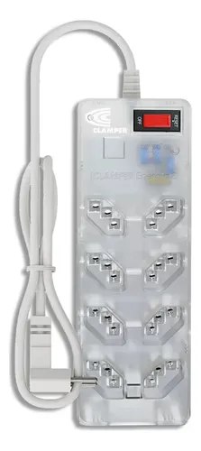 Filtro de Linha Clamper Energia 8 Tomadas Bivolt, com DPS e Proteção LCF Transparente