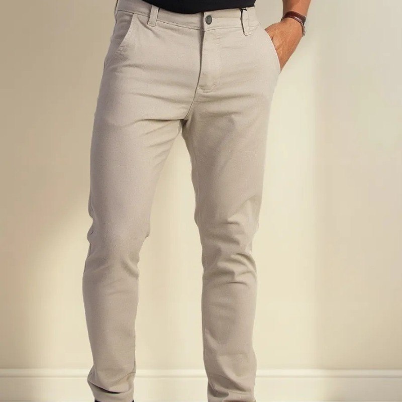 Calça Sarja Social Masculina Esporte Fino Com Elastano
