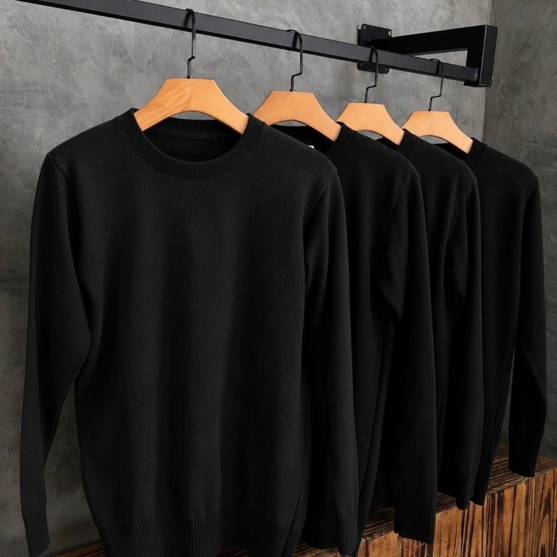 Suéter Blusa De Tricot Masculino Liso Blusa Lã Masculina