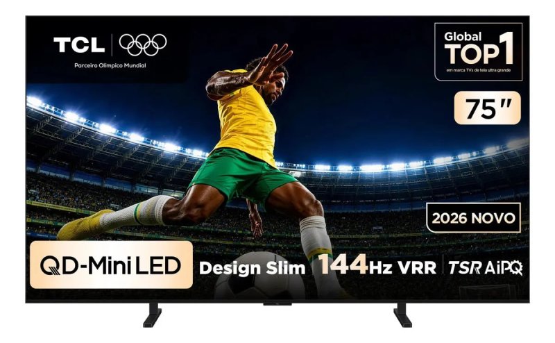 Smart TV 75" TCL 4K UHD Mini LED 75A400M Google TV 2026