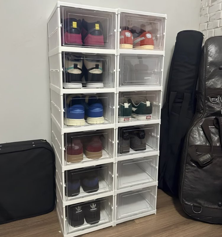 Sapateira Vertical Empilhável 6 Pares Organizador De Calçados Modular Branco