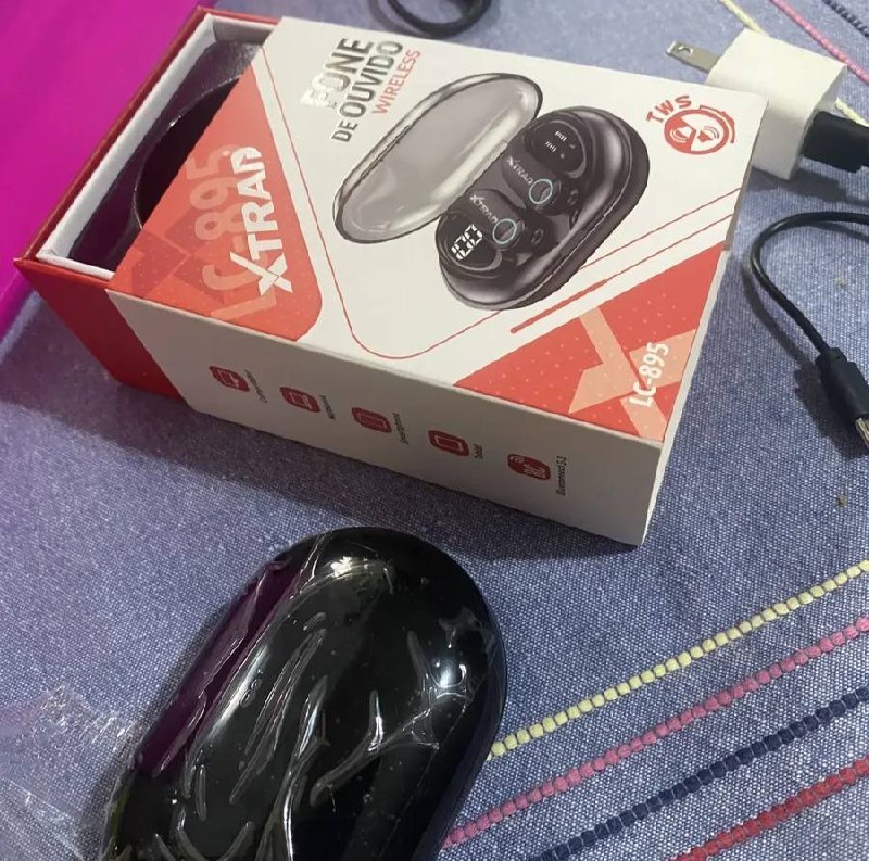 Fone Ouvido Bluetooth TWS 5.3 Esportivo In Ear com Gancho e LED