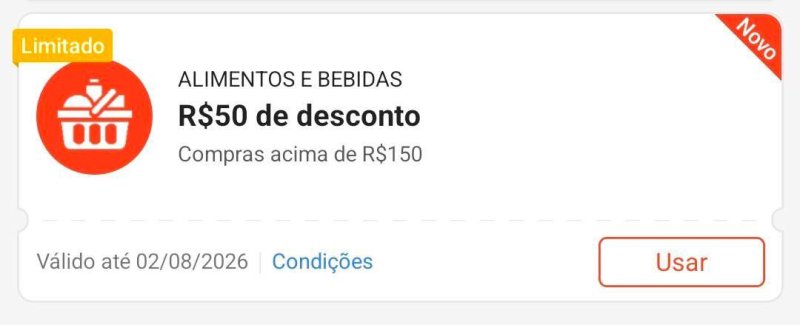 Cupom Shopee Alimentos e Bebidas
