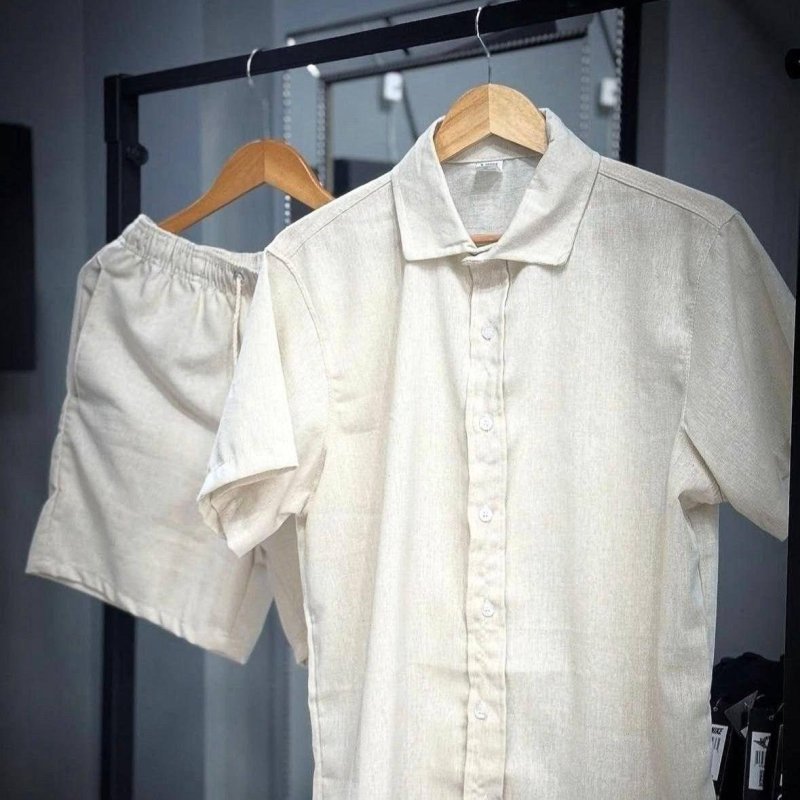 Conjunto Linho Masculino Social Casual Confortável Verão