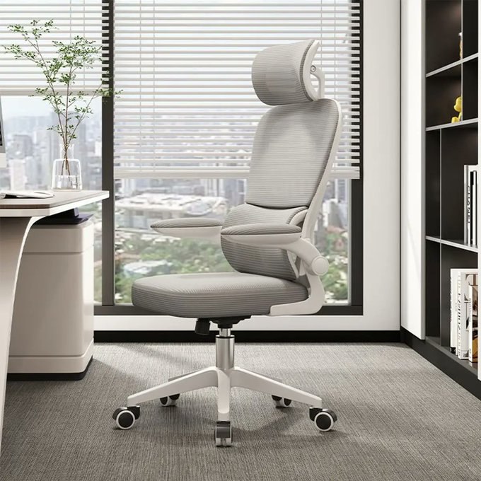 Cadeira Escritório Ergonômica Python Fly Cor Cinza Com Supor + Frete Grátis