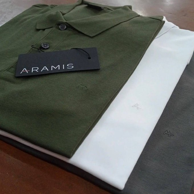 Polo Aramis Manga Curta Algodão Piquet Mescla Básica Branco