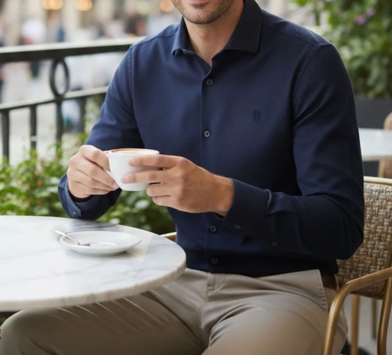 Kit 2 Camisas Slim Fit Polo Wear Preto / Marinho G
