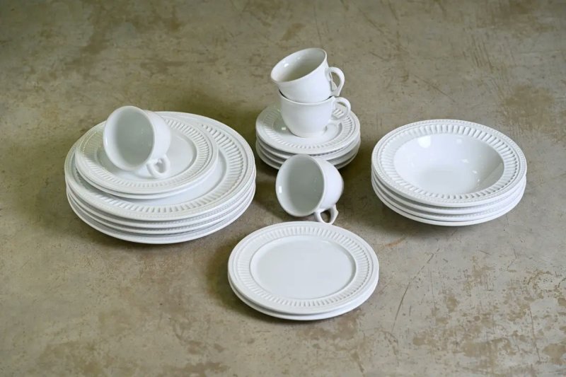 Aparelho de Jantar 20 peças Branco Poppy de Cerâmica - Scalla Cerâmica