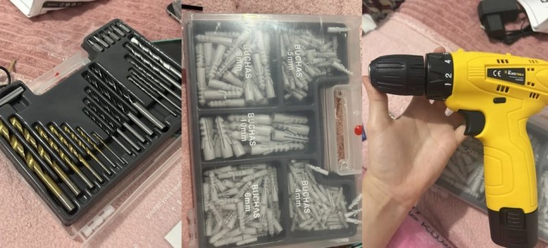 Parafusadeira Furadeira 3/8 A Bateria Tb12a The Black Tools Jogo Brocas E Buchas 300 Peças