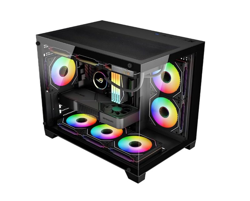 Gabinete Gamer Aquário ATX Lateral Vidro Espaçoso Grande Preto