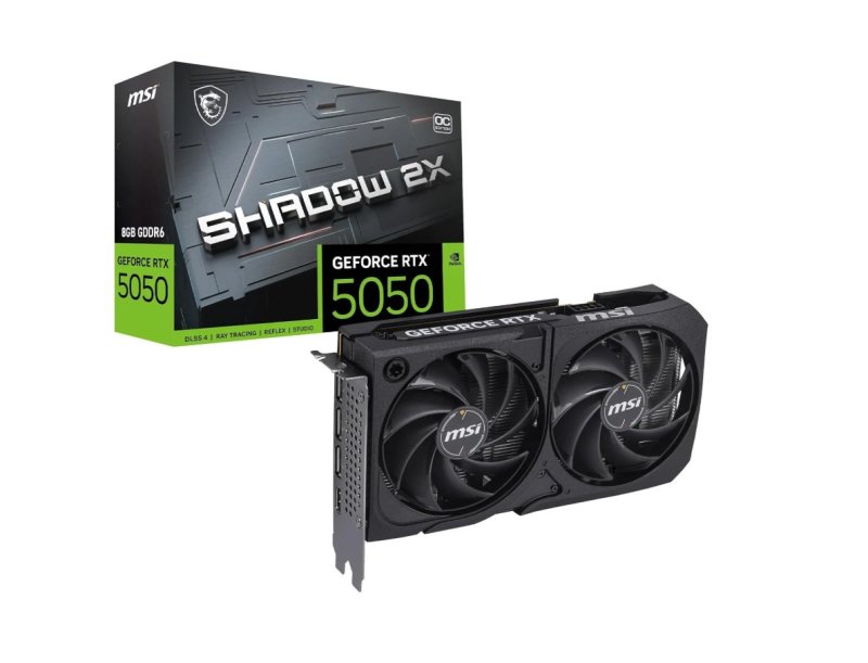 Placa de Vídeo MSI GeForce RTX 5050 Shadow 2X OC 8GB GDDR6