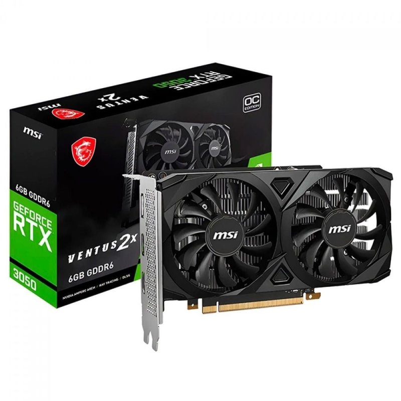 Placa de Vídeo MSI GeForce RTX 3050 Ventus 2X OC, 6GB, GDDR6