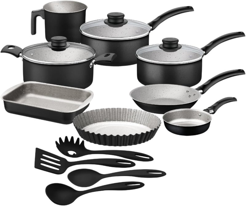 Tramontina Turim - Kit 12 Peças Panelas e Utensílios Preto