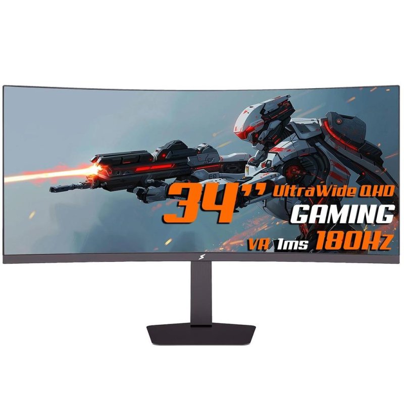 Monitor Gamer SuperFrame Enterprise, 34 Pol, Curvo, UltraWide Quad HD, VA, 1ms, 180Hz