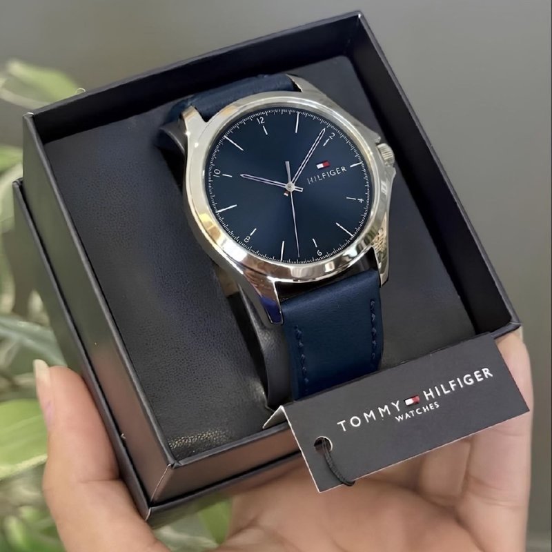 Relógio Tommy Hilfiger Norris Masculino Couro Azul - 1710666