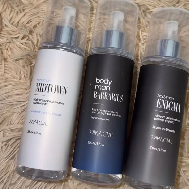 Kit Body Splash Masculino Barbarius + Enigma + Midtown 200ml