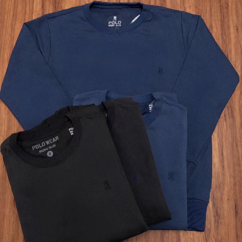 Moletom Masculino Gola Careca Polo Wear M Azul-escuro