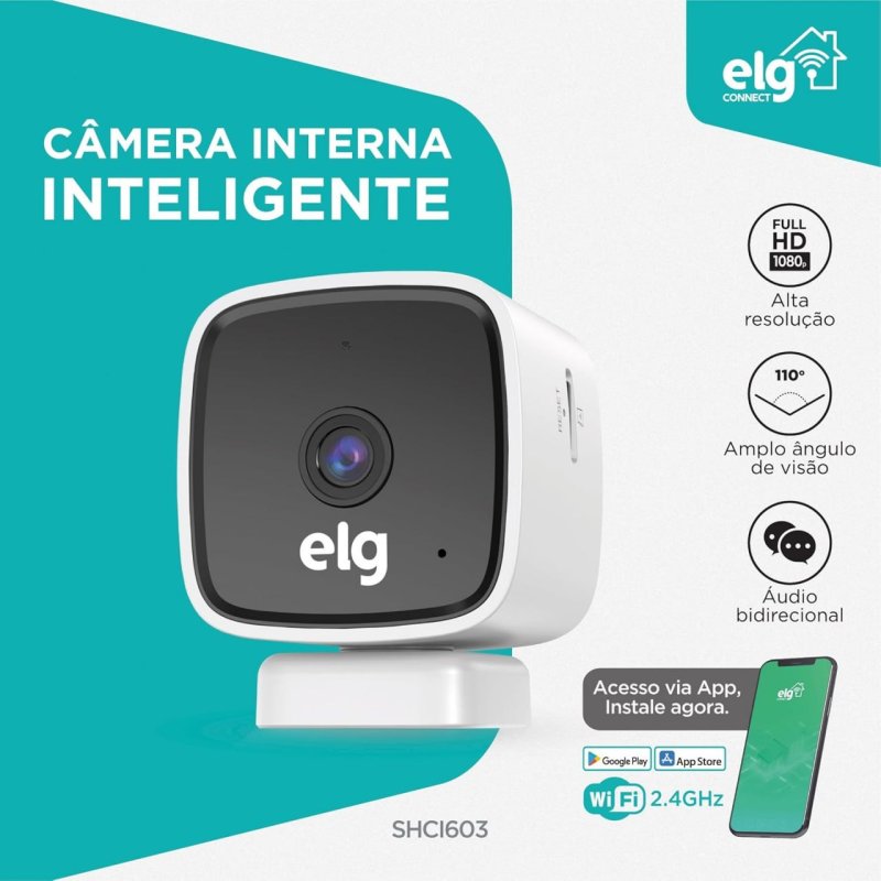 ELG SHCI603 - Câmera 1080P Full HD - Wi-Fi - Visão Noturna - Branco