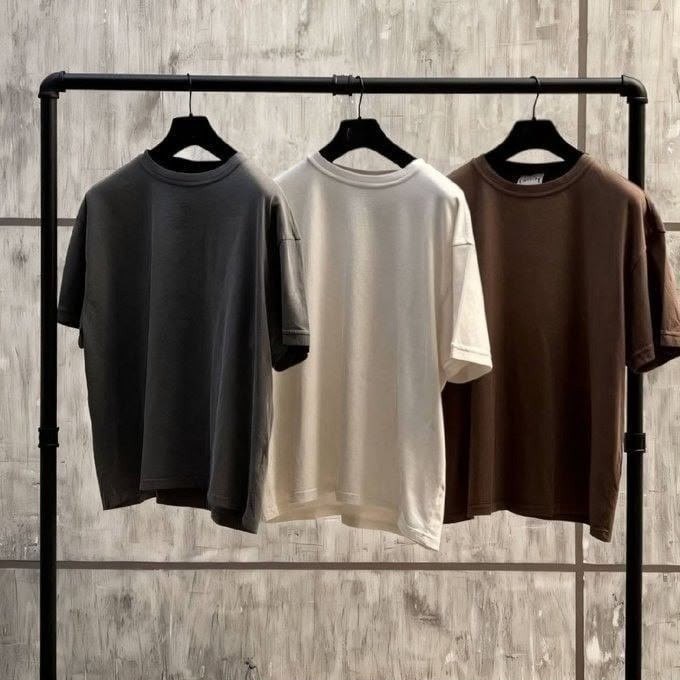 Kit 3 Oversized Masculina Stretwear Básica Lisa Premium