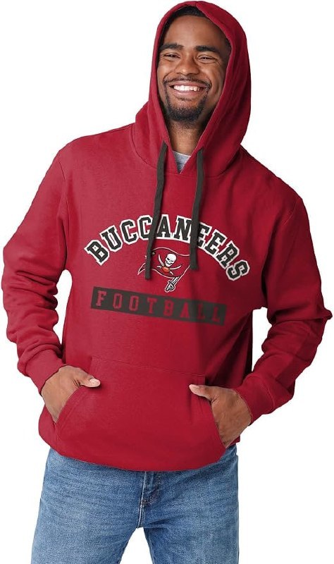 FOCO Moletom masculino padrão NFL logotipo sólido Wordmark cor do time