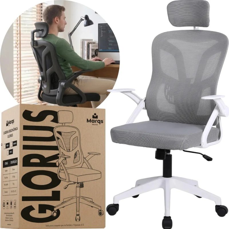 Cadeira De Escritorio Ergonomica Nr17 Glorious Marqs Home Giratoria