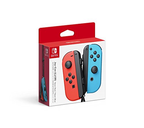 Controle Nintendo Switch Joy-Con, Esquerdo e Direito, Versátil, Azul Neon e Vermelho Neon