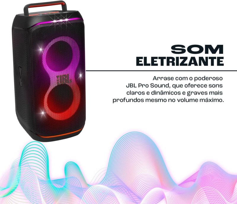 JBL PartyBox Club 120 - 160W RMS - Bluetooth Show de Luzes Preto