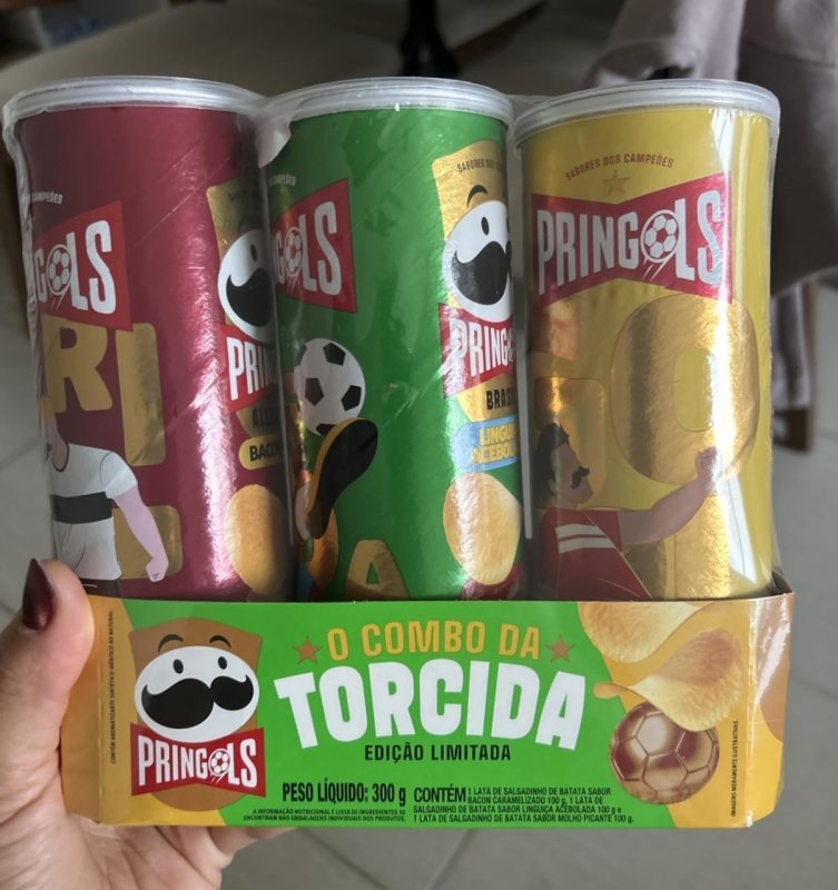 Salgadinho Batata Frita Pringles Tripack Especial Festa do Futebol