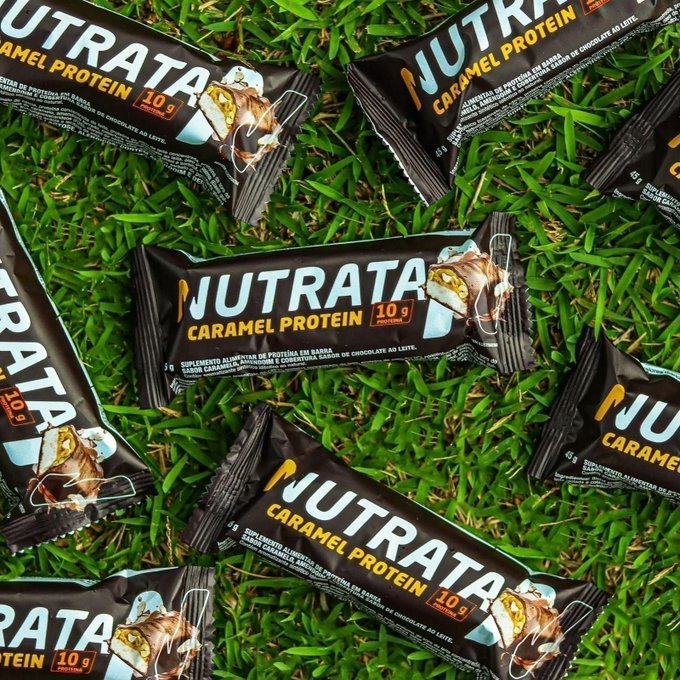 12 Unidades Barra de Proteína Nutrata Caramel + Frete Grátis