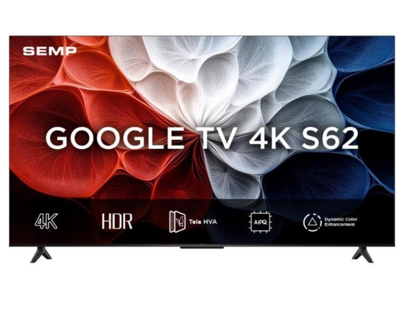 Smart TV Semp 43 Polegadas LED HVA 4K S62 WiFi, Preto