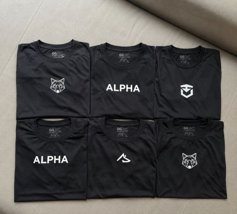 Kit 5 Camisetas Dry All Black Alpha