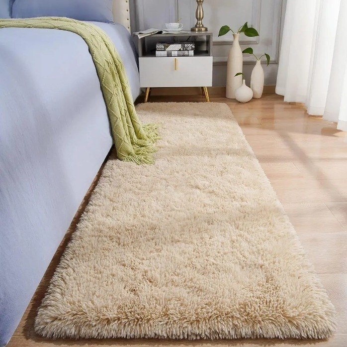 Passadeira Felpuda Bege Corredor 2m Texfine Poliéster Sala Quarto Cozinha