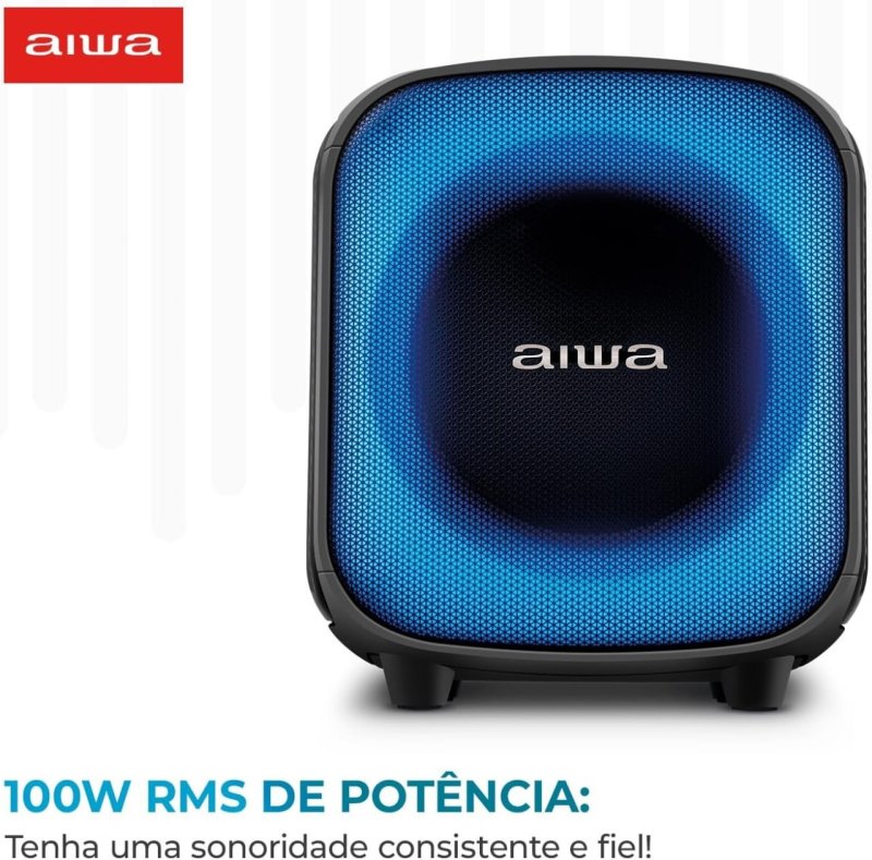 Caixa de Som PartyBox AIWA PB-07 Bluetooth 8H RGB USB