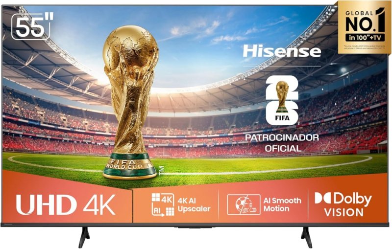 Hisense Smart TV 4K 55" - Dolby Vision HDR10 Alexa