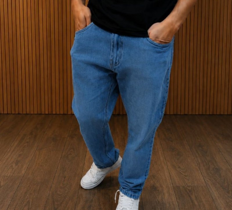 Calça Jeans Masculina Tradicional Corte Reto