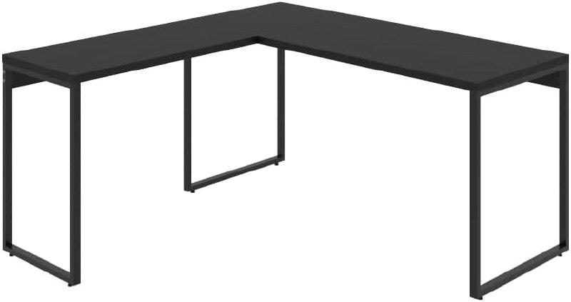 Compace Mesa de Escritório em L Industrial 1,50m x 1,50m Preto Ônix