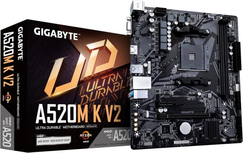 Gigabyte A520M K V2 - Placa Mãe AM4 DDR4 M.2 USB 3.2