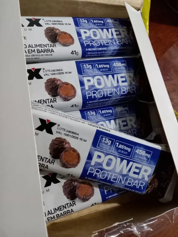 Power Protein Bar 41g Display Com 12 Unid Max Titanium Sabor Dark chocolate truffle