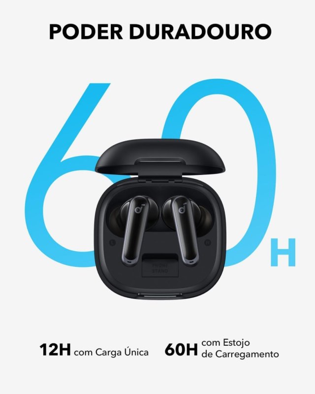 Soundcore P40i - Fone Bluetooth 5.3 - Cancelamento de Ruído - Carregamento Sem Fio - Preto