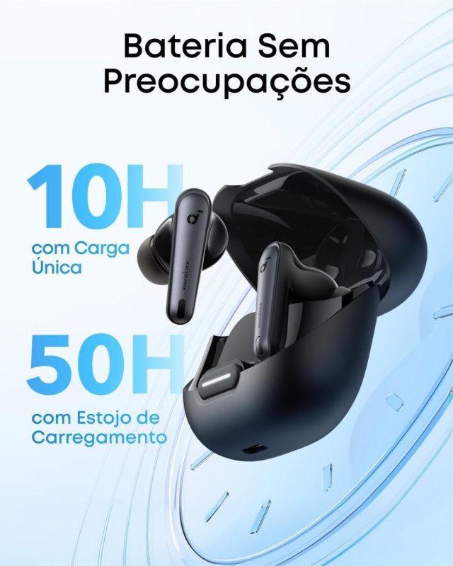 Anker Soundcore Liberty 4 NC - Cancelamento 98,5% - Áudio Hi-Res - Bateria 50H