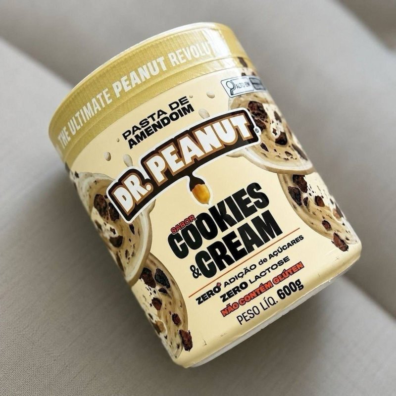 Pasta de Amendoim Dr. Peanut sabor Cookies & Cream de 600g