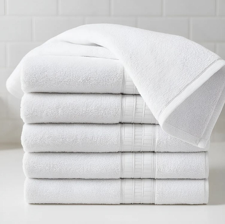 Kit 5 Toalhas Banho Grossa Hotel Luxo 75x150cm Branco