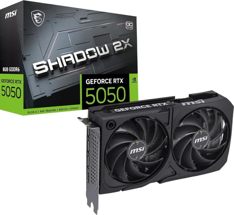 Placa de Vídeo MSI GeForce RTX 5050 Shadow 2X OC 8GB GDDR6