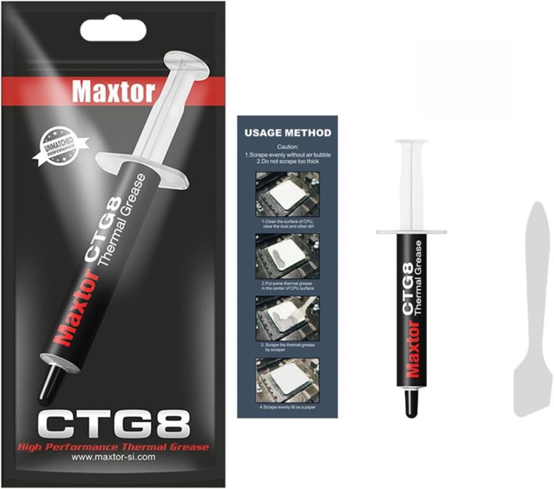 Pasta térmica CTG08 (4g), composto térmico de alto desempenho 12,8W/m.k